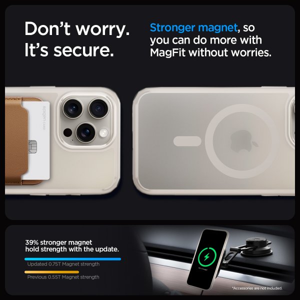 iPhone 15 Pro Skal Ultra Hybrid MagFit Frost Natural Titanium