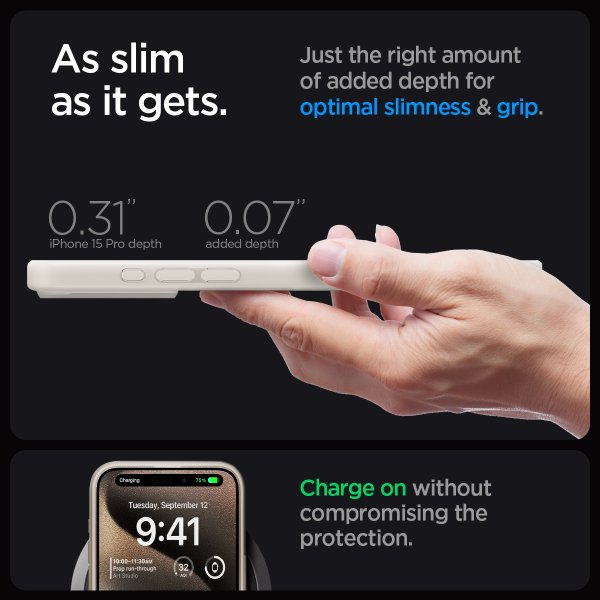 iPhone 15 Pro Skal Ultra Hybrid MagFit Frost Natural Titanium