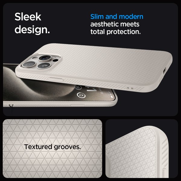 iPhone 15 Pro Skal Liquid Air Natural Titanium