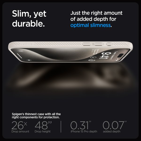 iPhone 15 Pro Skal Liquid Air Natural Titanium