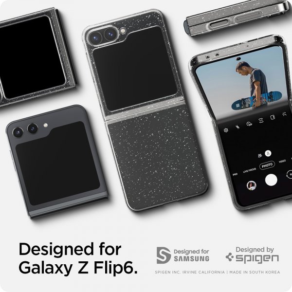 Samsung Galaxy Z Flip 6/Flip 7 FE Skal Air Skin Glitter Crystal Quartz