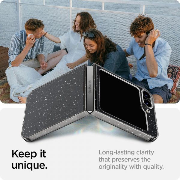 Samsung Galaxy Z Flip 6/Flip 7 FE Skal Air Skin Glitter Crystal Quartz