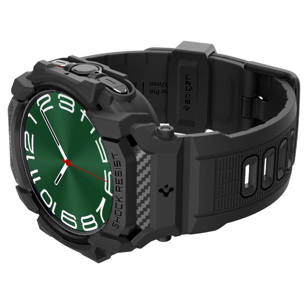 Samsung Galaxy Watch Ultra Armband och Skal Rugged Armor Pro Matte Black