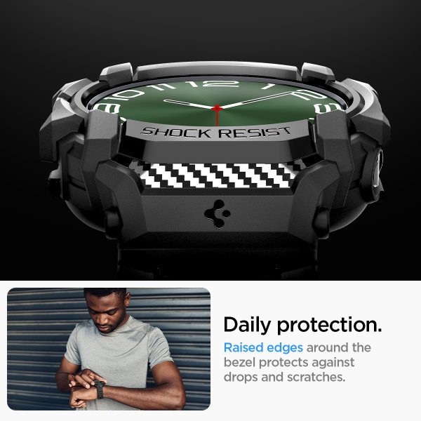 Samsung Galaxy Watch Ultra Armband och Skal Rugged Armor Pro Matte Black
