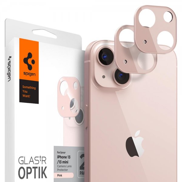 iPhone 13/iPhone 13 Mini Kameralinsskydd Glas.tR Optik 2-pack Rosa