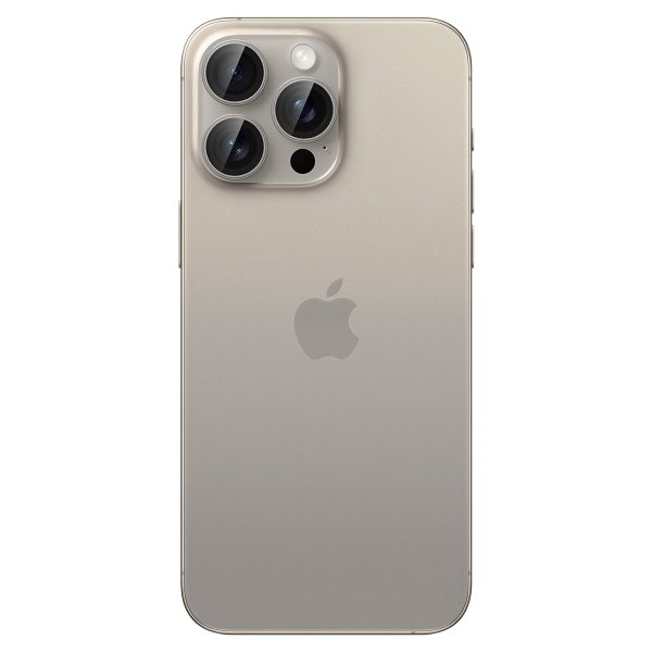 iPhone 15 Pro/iPhone 15 Pro Max Kameraskydd GLAS.tR EZ Fit Optik Pro 2-pack Natural Titanium