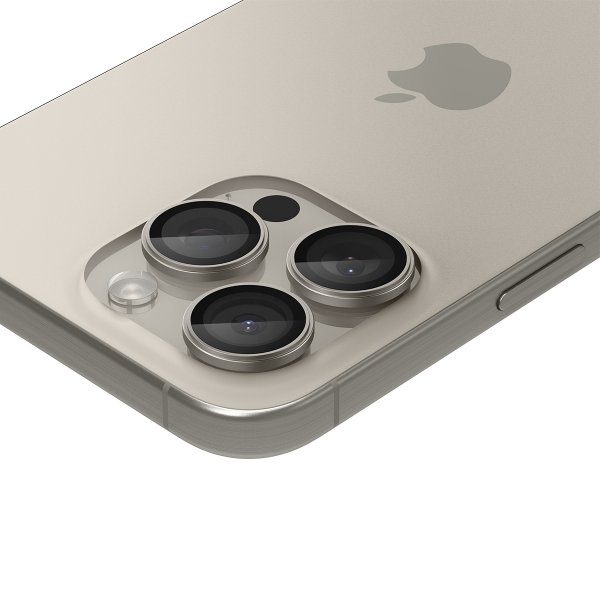 iPhone 15 Pro/iPhone 15 Pro Max Kameraskydd GLAS.tR EZ Fit Optik Pro 2-pack Natural Titanium