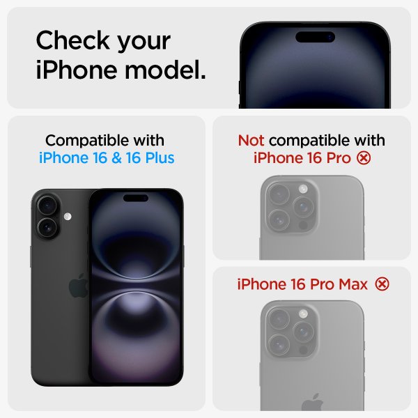 iPhone 16/iPhone 16 Plus Kameraskydd GLAS.tR EZ Fit Optik Pro 2-pack Svart