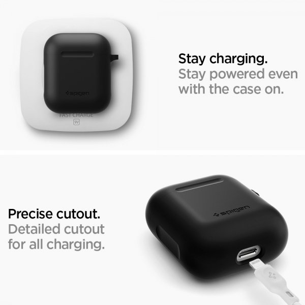 AirPods 1/2 Skal Silicone Case Svart