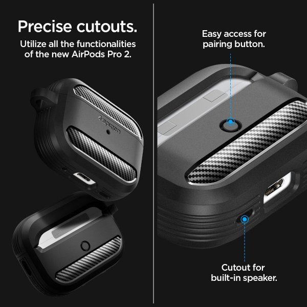 AirPods Pro 2 Skal Rugged Armor Matte Black
