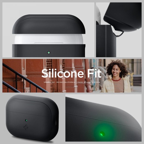 AirPods Pro 2 Skal Silicone Fit + Strap Svart