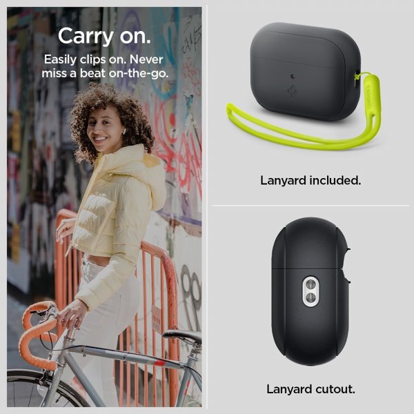 AirPods Pro 2 Skal Silicone Fit + Strap Svart