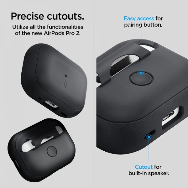 AirPods Pro 2 Skal Silicone Fit + Strap Svart