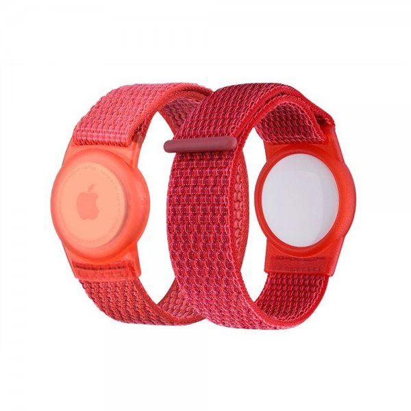 AirTag Armband Nylon Röd