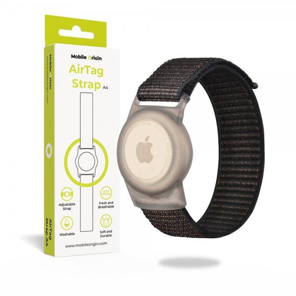 AirTag Armband Nylon Svart