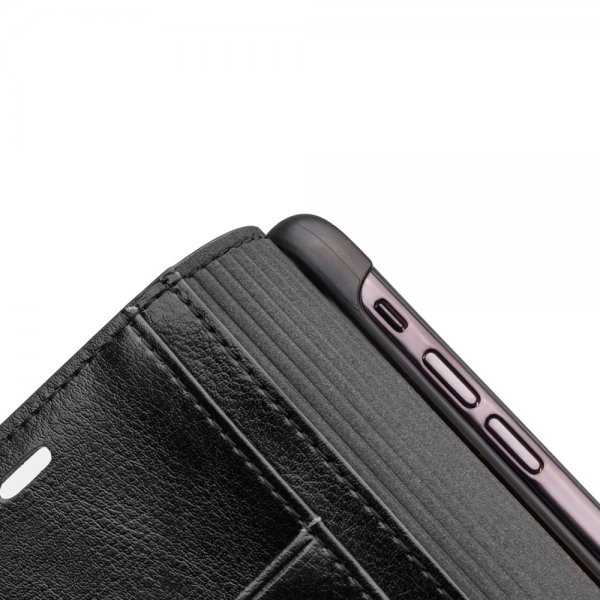 iPhone Xs Max Fodral Äkta Läder Kortfack Svart
