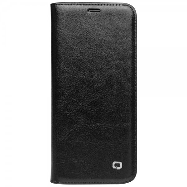 Äkta Läder Fodral med Kortfack till Samsung Galaxy S9 Plus Svart