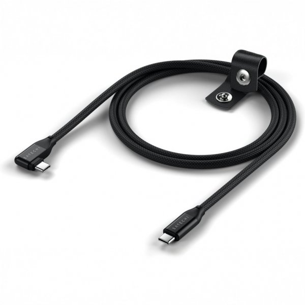 Vinklad Data- och laddningskabel USB-C 1m Svart