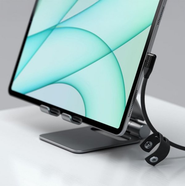 Vinklad Data- och laddningskabel USB-C 1m Svart