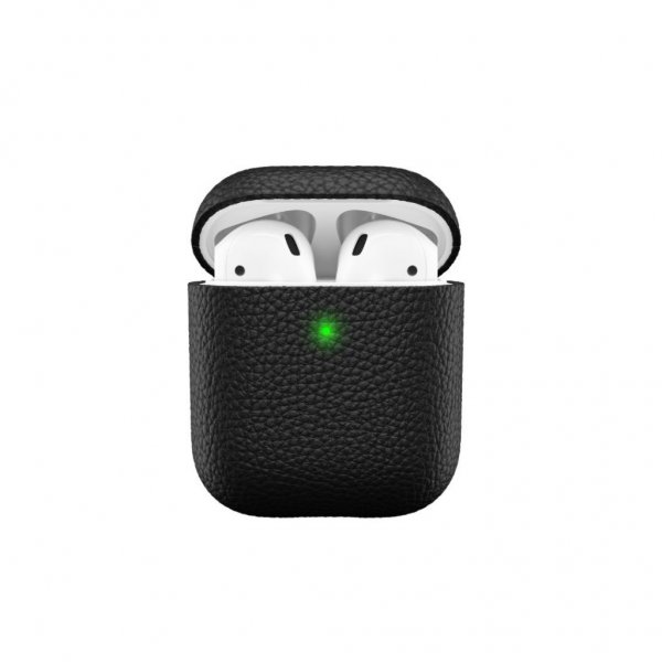 AirPods (1/2) Skal PodSkinz Äkta Läder Svart