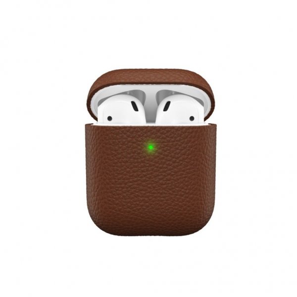 AirPods (1/2) Skal PodSkinz Äkta Läder Brun