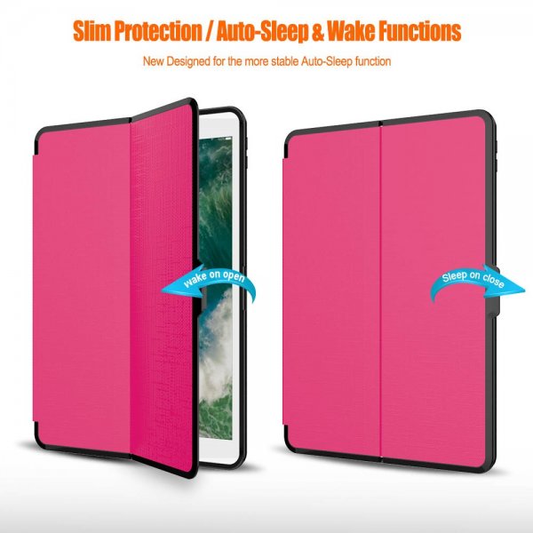 Apple iPad Air 2019 / iPad Pro 10.5 Slimmat Smart Fodral Stativ Svart Magenta