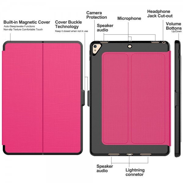 Apple iPad Air 2019 / iPad Pro 10.5 Slimmat Smart Fodral Stativ Svart Magenta