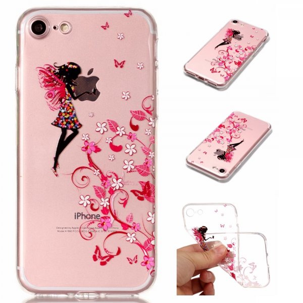 Apple iPhone 8/7 Mobilskal TPU Fe Fjärilar Blommor