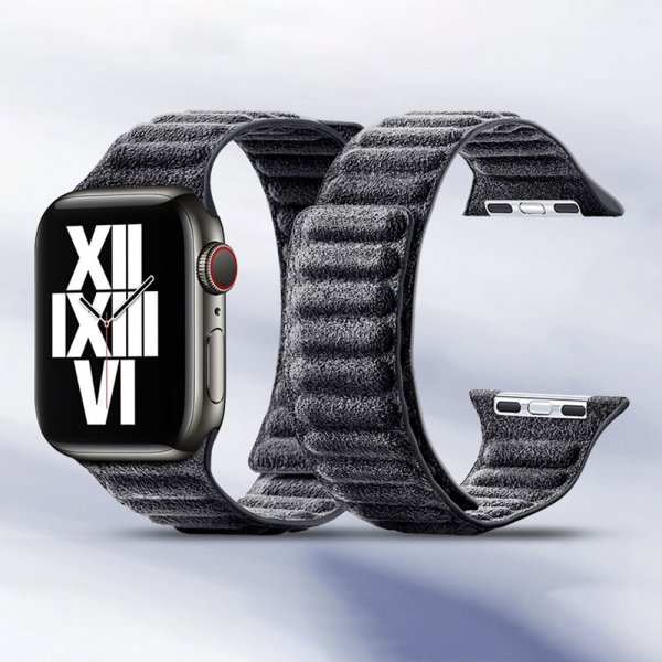 Apple Watch 38/40/41/42mm Armband Mocka Svart