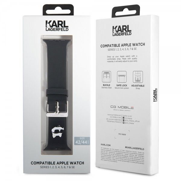 Apple Watch 44/45/46/Apple Watch Ultra Armband Rubber NFT Choupette Svart