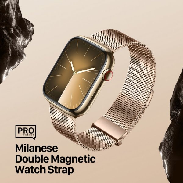Apple Watch 44/45/46mm/Apple Watch Ultra Armband Milanese Pro Series Guld