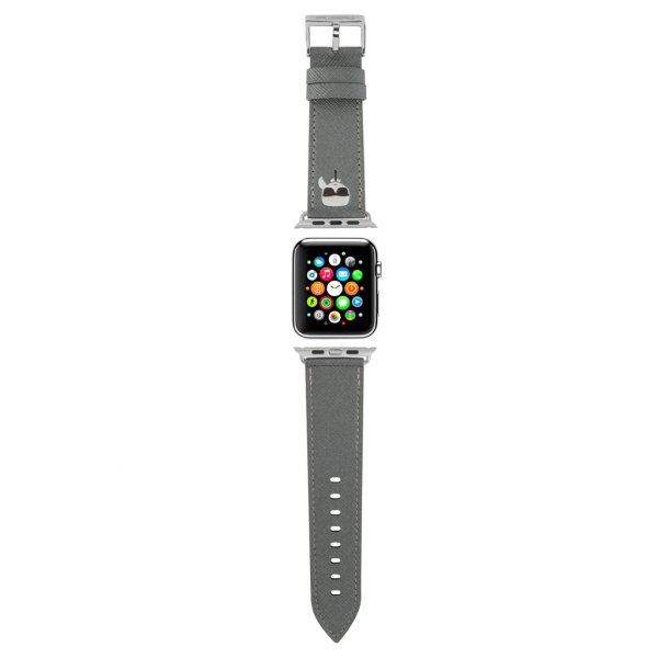 Apple Watch 42/44/45mm/Apple Watch Ultra Armband Saffiano Silver