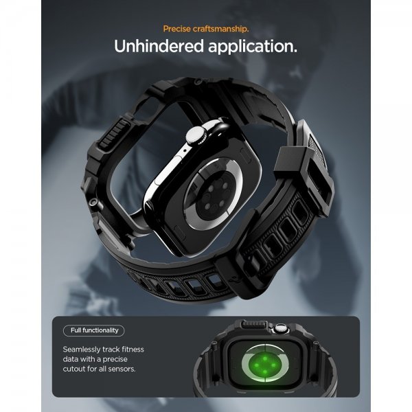 Apple Watch 42mm (Series 10/11) Armband Rugged Armor Pro 2 Matte Black