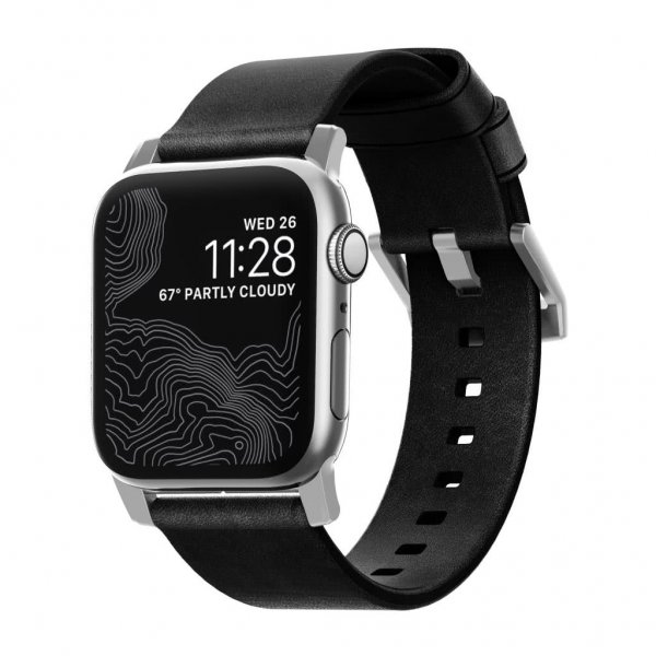 Apple Watch 42/44/45mm/Apple Watch Ultra Armband Modern Strap Silver/Svart