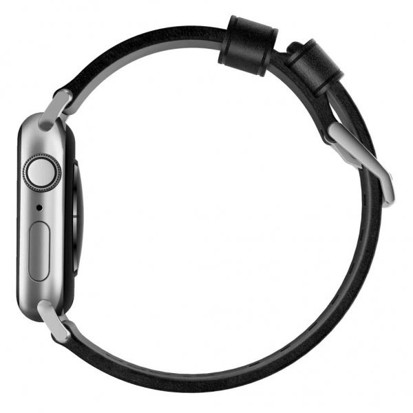 Apple Watch 44/45/46mm/Apple Watch Ultra Armband Modern Band Silver Hardware Svart