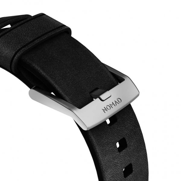 Apple Watch 44/45/46mm/Apple Watch Ultra Armband Modern Band Silver Hardware Svart