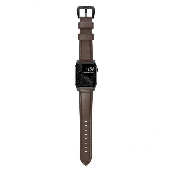 Apple Watch 44/45/46mm/Apple Watch Ultra Armband Traditional Band Black Hardware Rustic Brown
