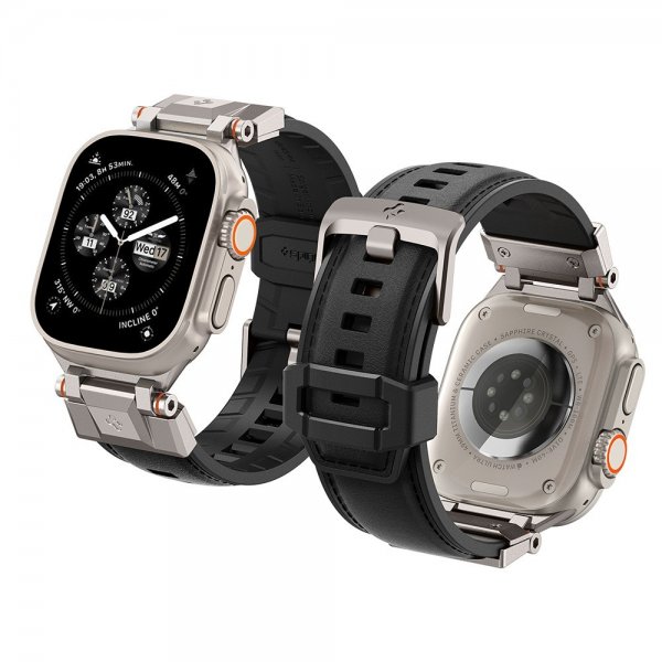 Apple Watch 44/45/46mm/Ultra 49mm Armband DuraPro Armor PU Svart