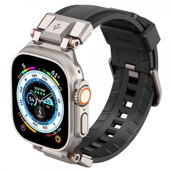 Apple Watch 44/45/46mm/Ultra 49mm Armband DuraPro Armor PU Svart