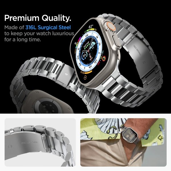 Apple Watch 44/45/46mm/Ultra 49mm Armband Modern Fit 316L Silver