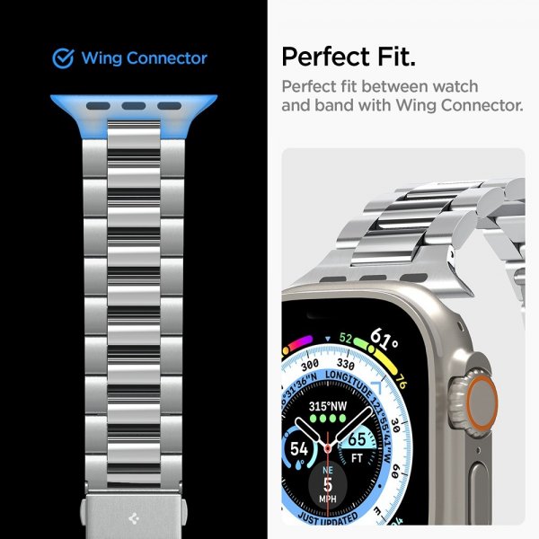 Apple Watch 44/45/46mm/Ultra 49mm Armband Modern Fit 316L Silver