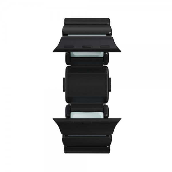 Apple Watch 44/45/46mm/Ultra 49mm Armband Stratos Band Svart Icy Blue Glow