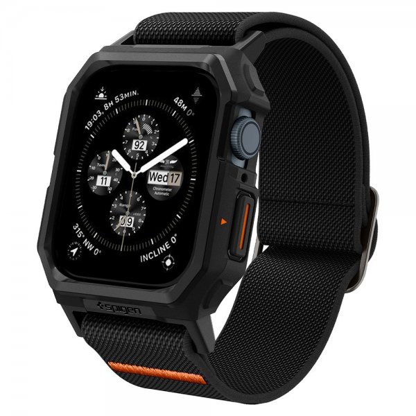 Apple Watch 45mm Armband och Skal Lite Fit Pro Matte Black