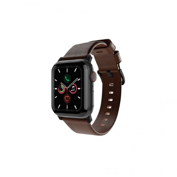 Apple Watch 42/44/45mm/Apple Watch Ultra Armband Äkta Läder Mörkbrun