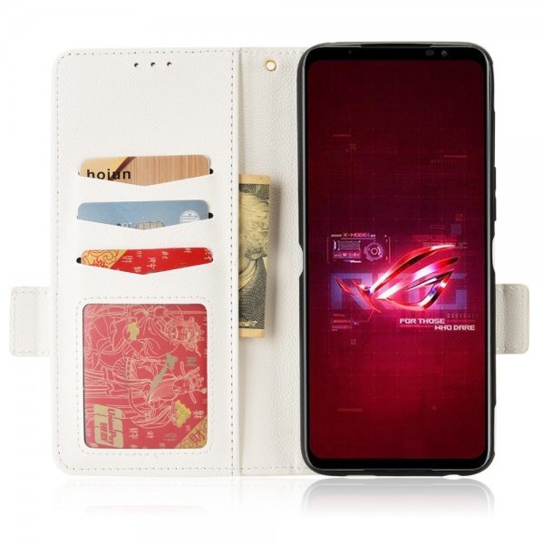 Asus ROG Phone 6/ROG Phone 6 Pro Fodral Litchi Vit