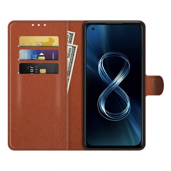 Asus Zenfone 8 Fodral med Stativ Brun
