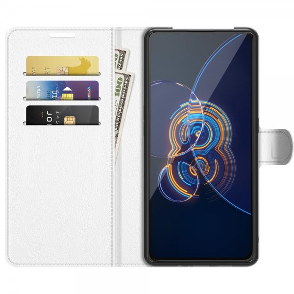 Asus Zenfone 8 Flip Fodral Litchi Vit