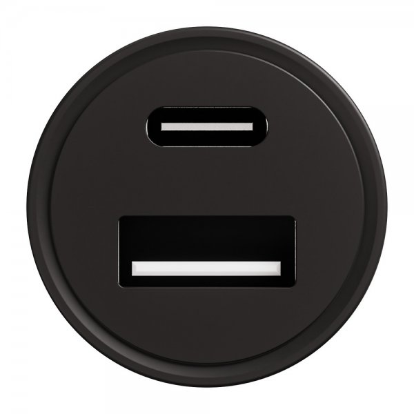 Billaddare 30W Dubbel USB-C/USB-A GaN Svart