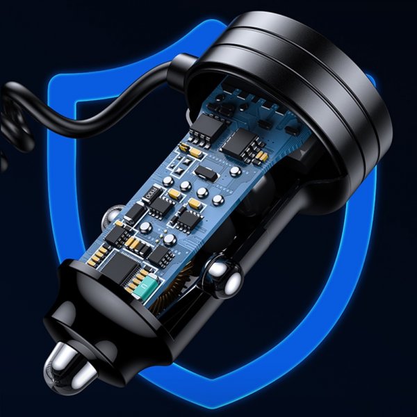 Billaddare 60W Car Charger with Spring Cable