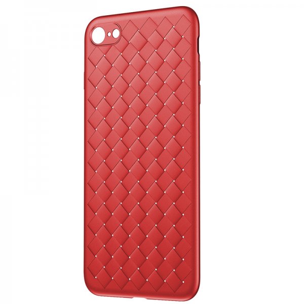 BV Waving Case Series till Apple iPhone 8/7 TPU Vävmönster Röd